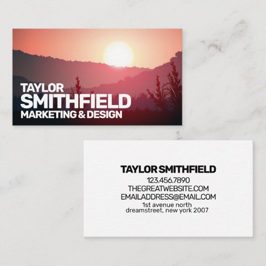 Sunset Mountain Range Adventure Visitenkarte (Vorne/Hinten)