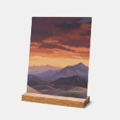 Sunset Mountain Range Vector Landscap Acrylschild (Winkel)