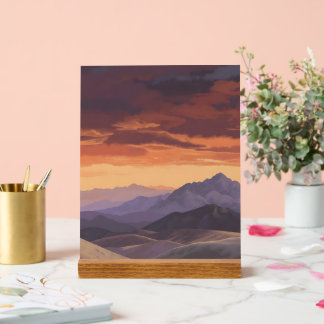 Sunset Mountain Range Vector Landscap Acrylschild