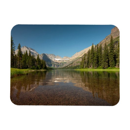 Sunset Mountain Reflektion | Glacier National Park Magnet (Horizontal)