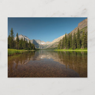 Sunset Mountain Reflektion   Glacier National Park Postkarte