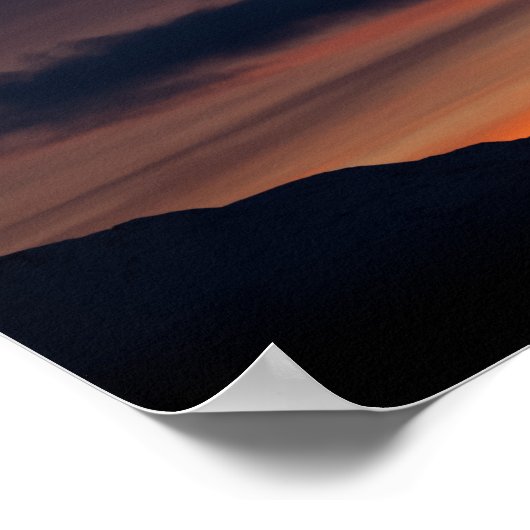 Sunset Mountain Silhouette Poster (Ecke)