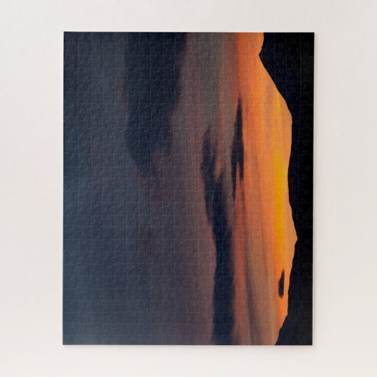 Sunset Mountain Silhouette Puzzle (Vertikal)