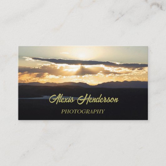 Sunset Mountain Silhouette Visitenkarte (Vorderseite)