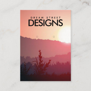Sunset Mountain Travel Earring Display Card Visitenkarte