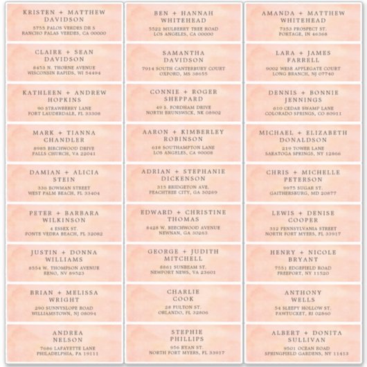 Sunset Mountain Wedding Guest Address Labels (Vorderseite)