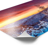 Sunset Mountain Winter Scene Foto Print (Ecke)