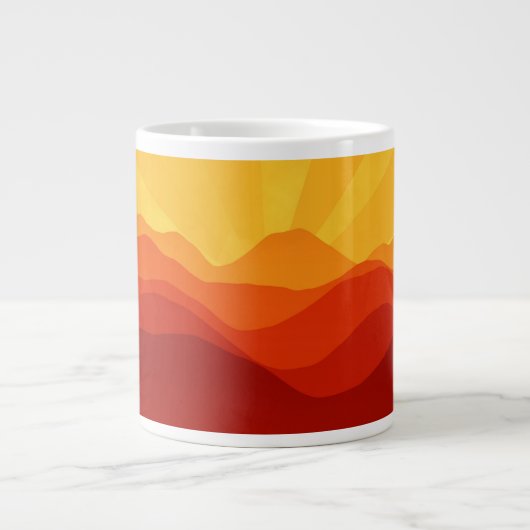 Sunset Mountains Banner Jumbo-Tasse (Vorderseite)