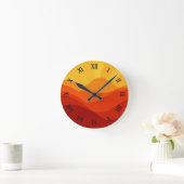 Sunset Mountains Banner Runde Wanduhr (Zuhause)