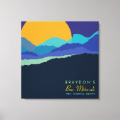 SUNSET & MOUNTAINS Bar Bat Mitzvah Sign-In Board Leinwanddruck (Vorderseite)