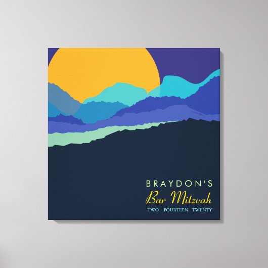 SUNSET & MOUNTAINS Bar Bat Mitzvah Sign-In Board Leinwanddruck (Vorderseite)
