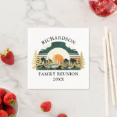 Sunset Mountains Camping Custom Family Wiedersehen Serviette (Beispiel)