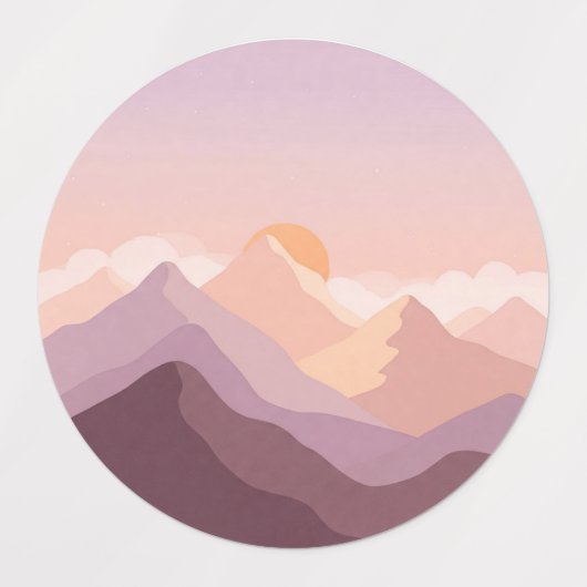Sunset Mountains Etiketten (Design 2)