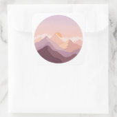 Sunset Mountains Quadratischer Aufkleber (Tasche)