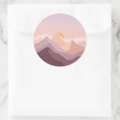 Sunset Mountains Runder Aufkleber (Tasche)