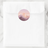 Sunset Mountains Runder Aufkleber (Tasche)
