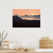 Sunset Mountains Silhouette Poster (Küche)