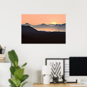 Sunset Mountains Silhouette Poster (Heimbüro)