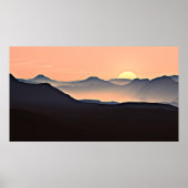 Sunset Mountains Silhouette Poster (Vorne)