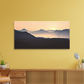 Sunset Mountains Silhouette Stretched Canvas Print Leinwanddruck (Insitu (Wohnzimmer))
