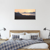 Sunset Mountains Silhouette Stretched Canvas Print Leinwanddruck (Insitu (Schlafzimmer))