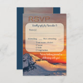 Sunset Mountains Winter Wedding Menü RSVP Karte (Vorne/Hinten)