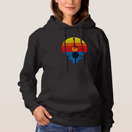 Sunset Music String Instrument Mandolin Hoodie (Vorderseite)
