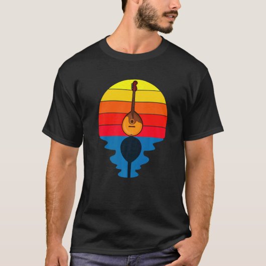 Sunset Music String Instrument Mandolin T-Shirt (Vorderseite)