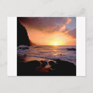 Sunset Na Pali Coast Hawaii Postkarte