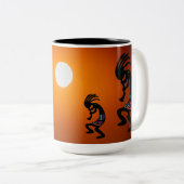 Sunset Native American Kokopelli Coffee Tasse (VorderseiteRechts)