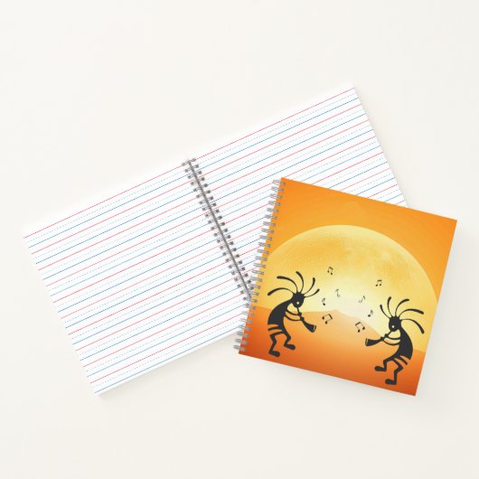 Sunset Native American Kokopelli Notebook Notizblock (Innenseite)