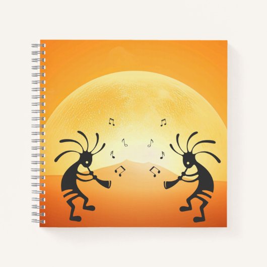Sunset Native American Kokopelli Notebook Notizblock (Vorderseite)