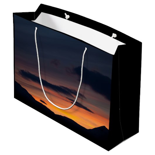 Sunset Nature Foto Große Geschenktüte (Rückseite Schrägansicht)
