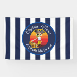 Sunset Nautical Blue Boy Party Pirate Banner