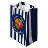 Sunset Nautical Blue Boy Party Pirate Mittlere Geschenktüte (Vorderseite Schrägansicht)