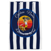 Sunset Nautical Blue Boy Party Pirate Mittlere Geschenktüte (Rückseite)