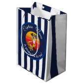 Sunset Nautical Blue Boy Party Pirate Mittlere Geschenktüte (Rückseite Schrägansicht)