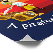 Sunset Nautical Blue Boy Party Pirate Poster (Ecke)