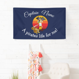 Sunset Nautical Blue Boy Party Pirates Banner