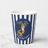 Sunset Nautical Stripes Boy Party Pirate Pappbecher (Vorderseite)