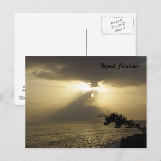Sunset:Negril, Jamaika Postcard Postkarte (Vorne/Hinten)