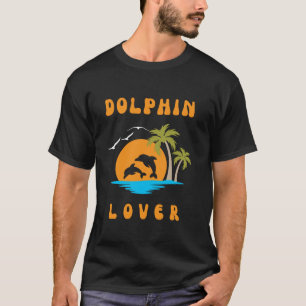 Sunset Niedliche Dolphin Lover Silhouette Meme Ges T-Shirt
