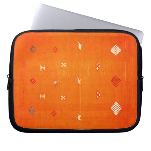 Sunset Oase: Orange Heritage Boho Marokkanisch Laptopschutzhülle (Vorderseite)