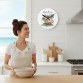 Sunset Oasis, custom Runde Wanduhr