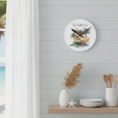 Sunset Oasis, custom Runde Wanduhr