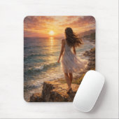 Sunset Ocean Aesthetic Mouse Pad Mousepad (Mit Mouse)