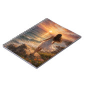 Sunset Ocean Aesthetic Spiral Photo Notebook Notizblock (Linke Seite)