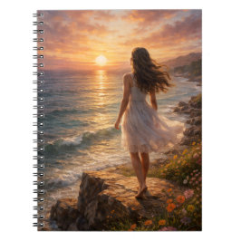 Sunset Ocean Aesthetic Spiral Photo Notebook Notizblock