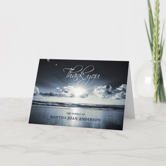 Sunset Ocean Beach Beileid DANKE (Vorderseite)