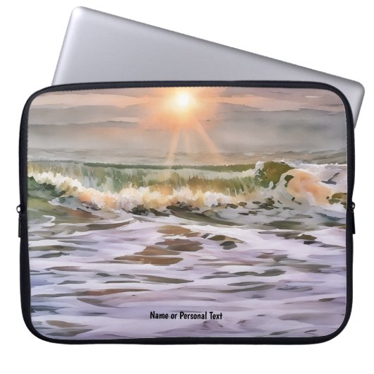 Sunset Ocean Beach Personal Laptop Cover (Vorderseite)